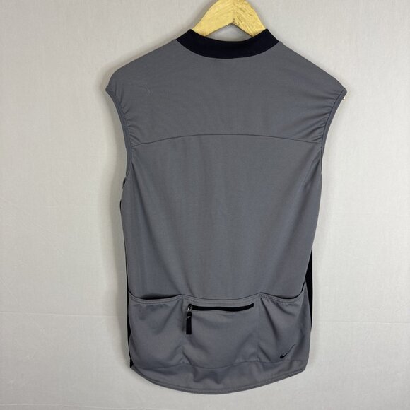 Nike ACG Cycling Jersey Sleeveless Half Zip Gray Yellow Trim Made In USA Mens M - Picture 3 of 5